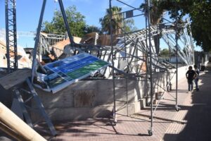Maipú: Se derrumbó el techo de una obra en el polideportivo Giol