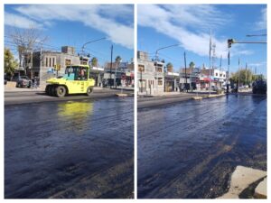 San Martín: comenzó el asfaltado y avanza la reconstrucción integral de la avenida Alem