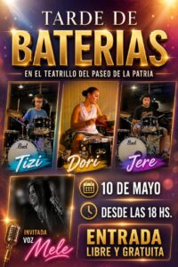 Niños bateristas y música en vivo: propuesta gratuita este domingo 10 en el Paseo de la Patria