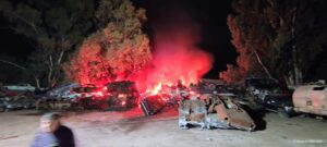 Incendio en la playa de secuestro de San Martín